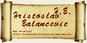 Hristoslav Balančević vizit kartica